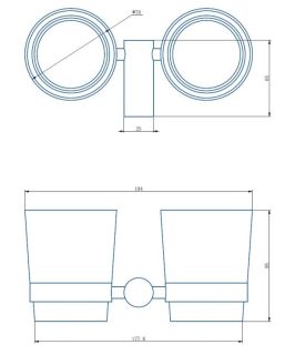 Стакан для ванной комнаты Haiba HB8408-7 двойной чёрный матовый